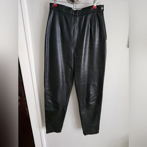 Black Leather Women's Pants